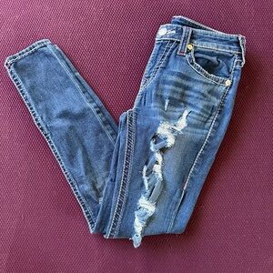 Women's True Religion Distressed Blue Jeans